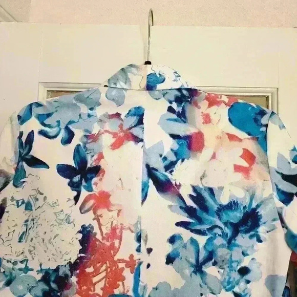 Mossimo Women's Open Front Floral Colorful Business Casual Work Jacket Medium - Picture 6 of 13